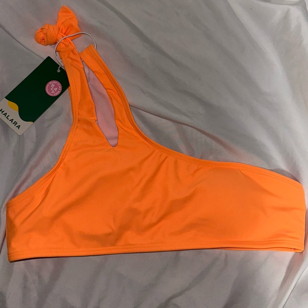 Halara One Shoulder Double Straps Knot Cut Out Bikini Top - Picture 2 of 3